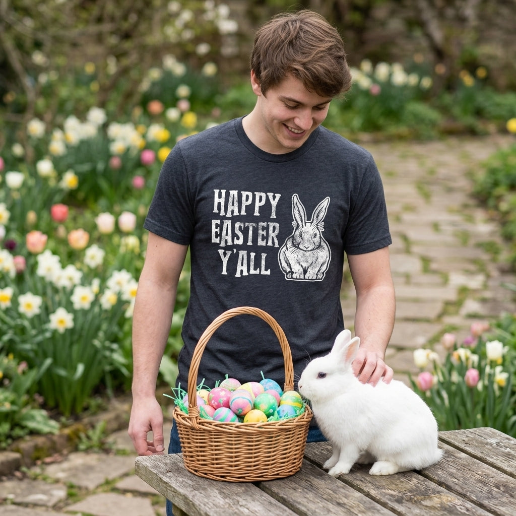 Happy Easter Y'all Men's T Shirt product image 5