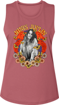 Ladies Flower Power Janis Joplin Muscle Tank Top
