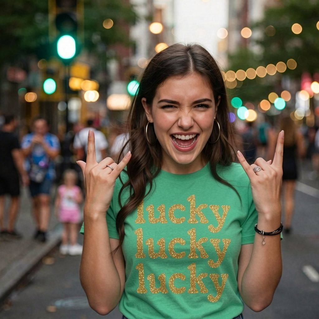 Lucky Orange Glitter Women's T Shirt product image 2