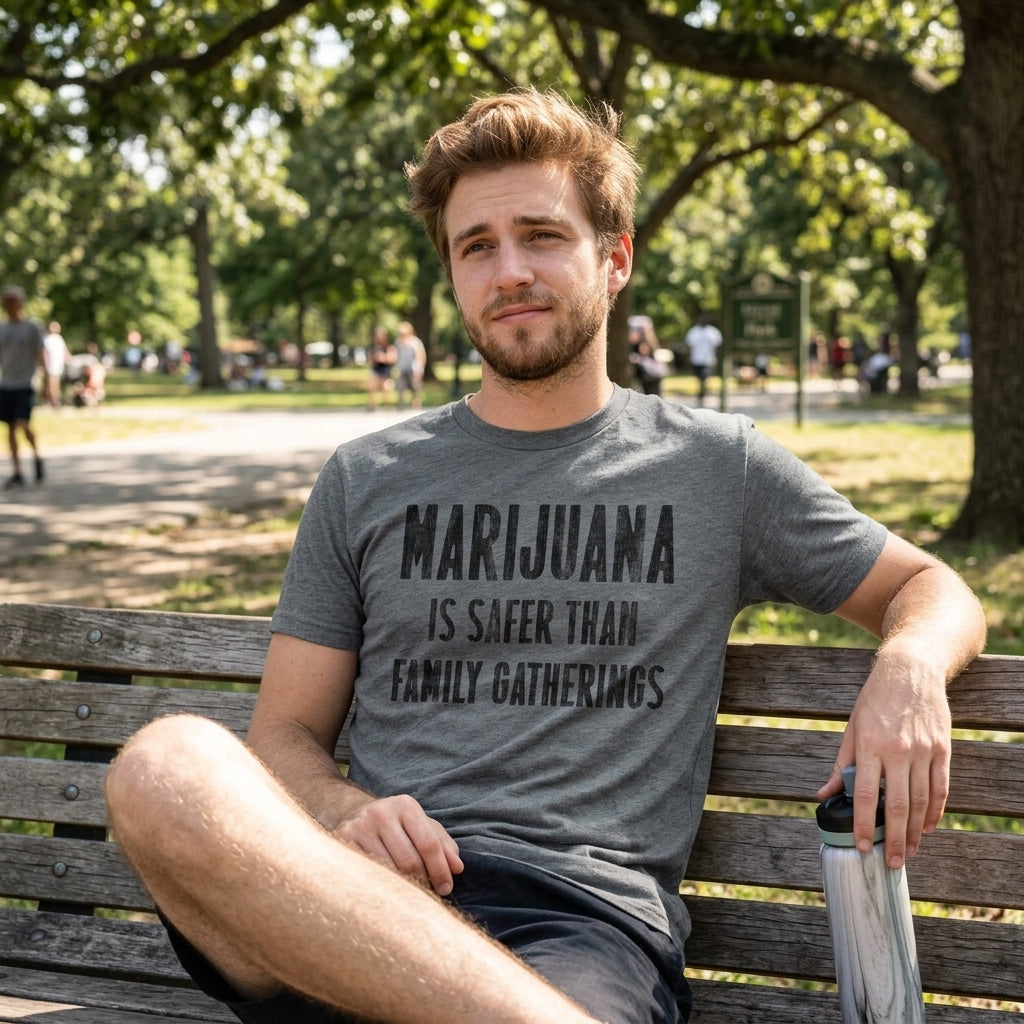 Marijuana Is Safer Than Family Gatherings Men's T Shirt product image 2