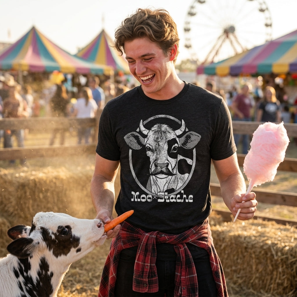 Moo Stache Men's T Shirt product image 2