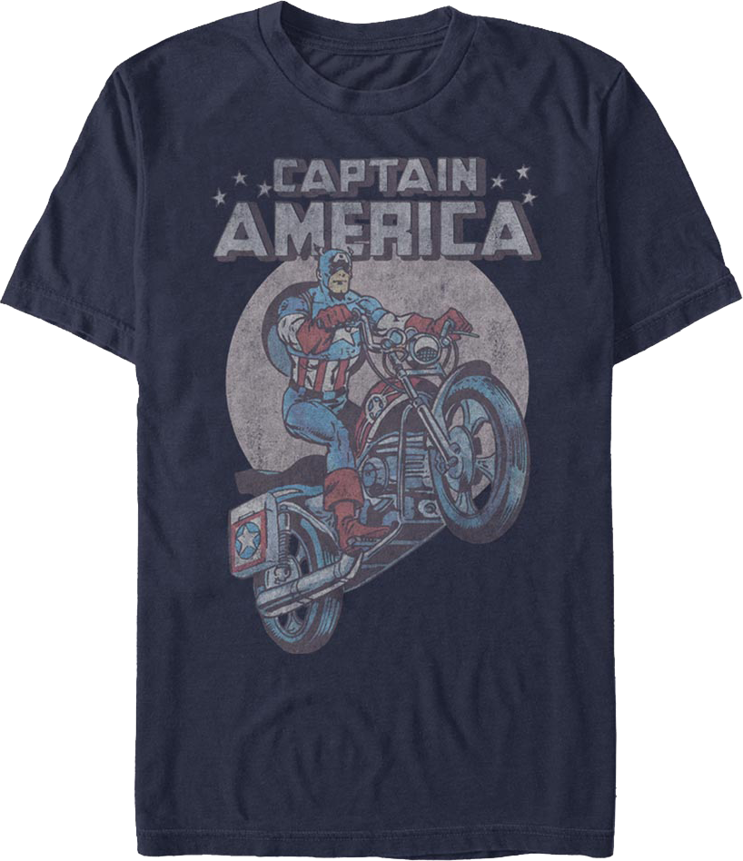 Motorcycle Captain America Marvel Comics T-Shirt product image 1