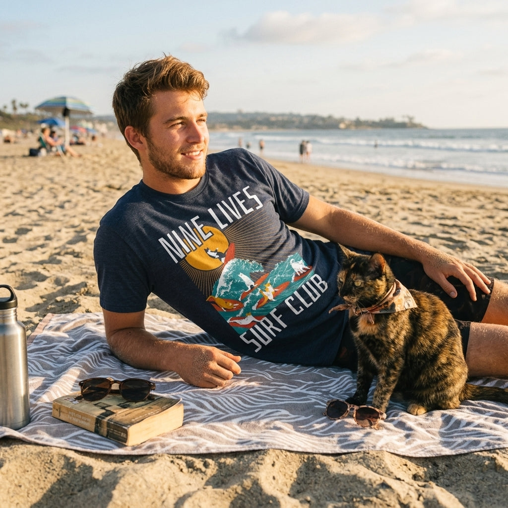 Nine Lives Surf Club Men's T Shirt product image 2