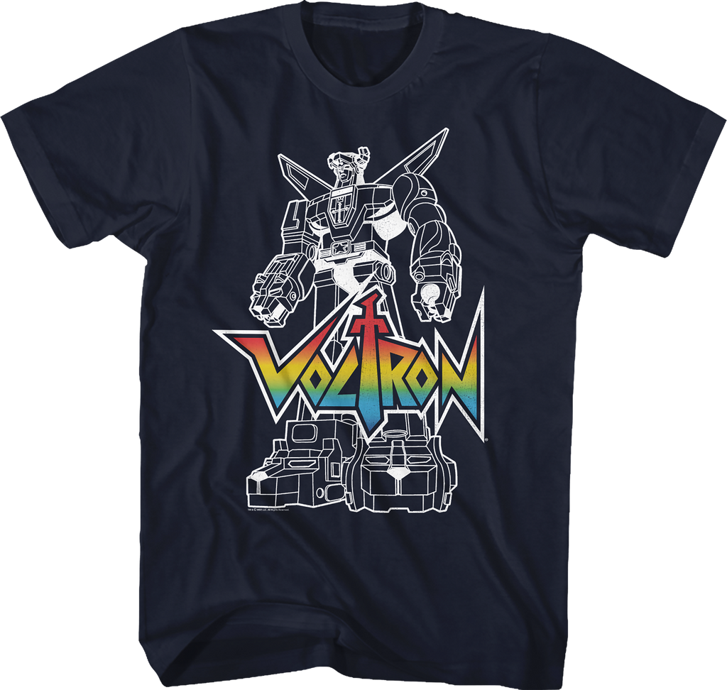 Outlined Defender of the Universe Voltron T-Shirt product image 1