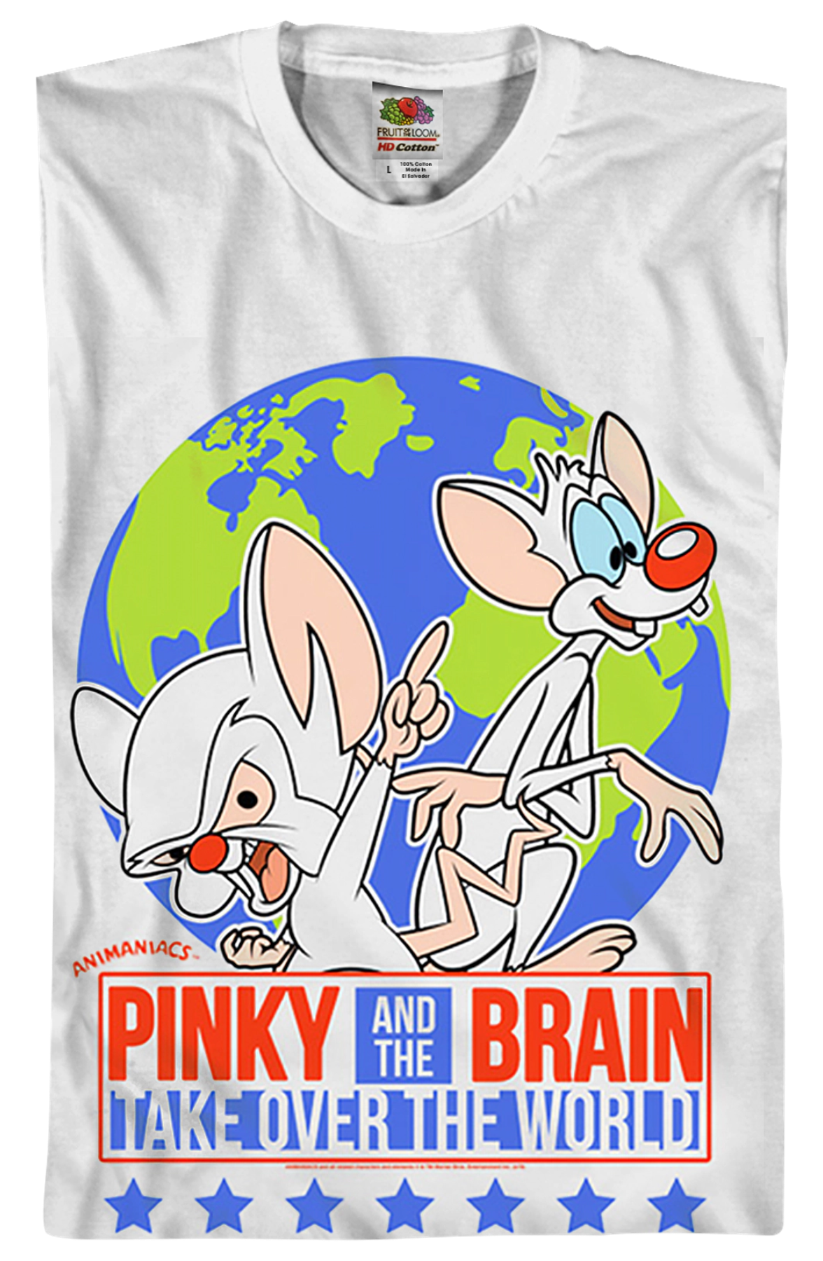 Pinky And The Brain Take Over World Animaniacs T-Shirt product image 2