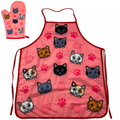 Cat Yarn Oven Mitt + Apron Bakeware