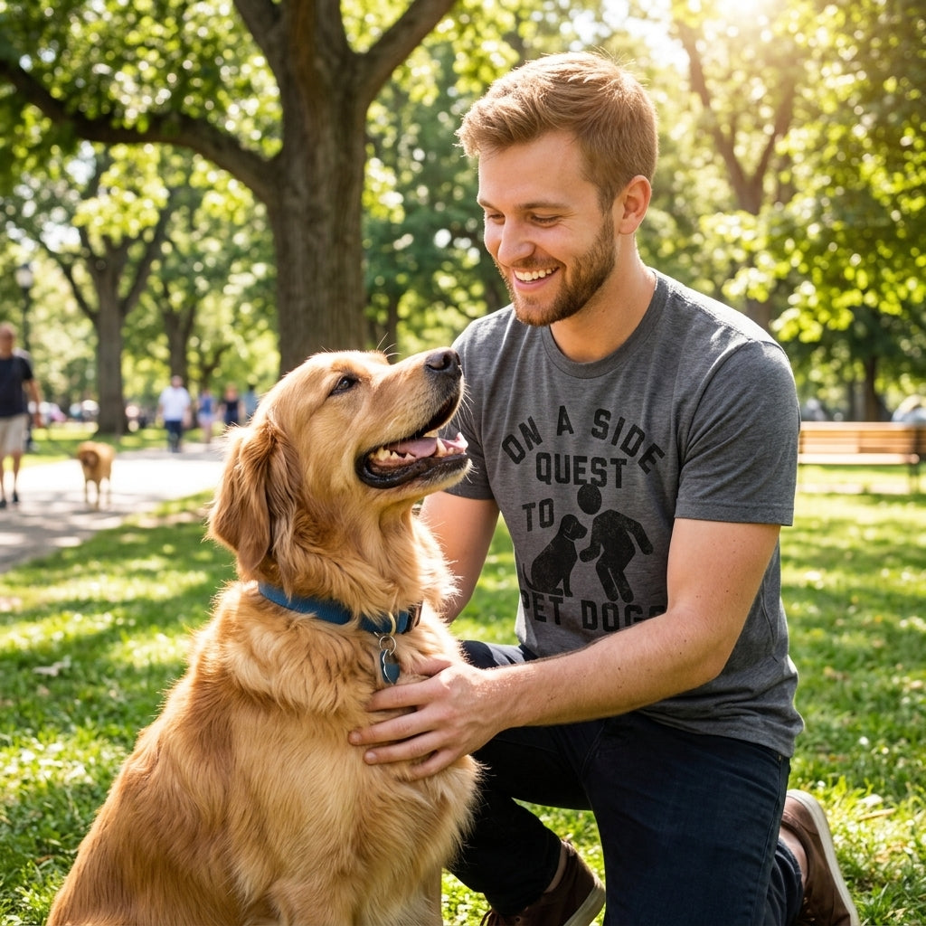 On A Side Quest To Pet Dogs Men's T Shirt product image 2