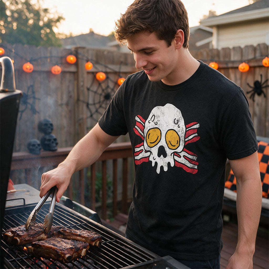 Bacon And Egg Skull Men's T Shirt product image 2