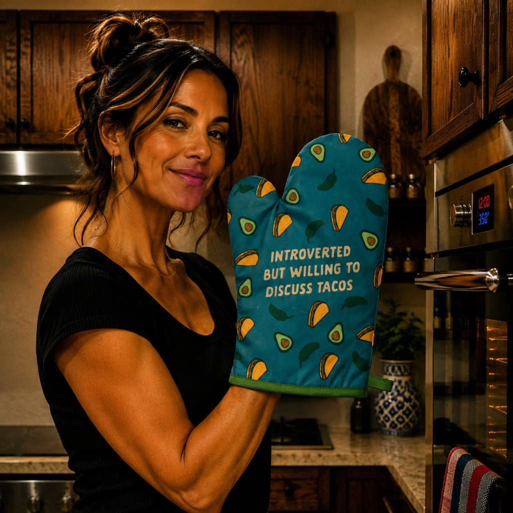 Introverted But Willing To Discuss Tacos Oven Mitt Bakeware