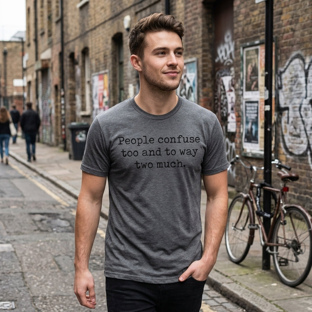 People Confuse Too And To Way Two Much Men's T Shirt product image 2