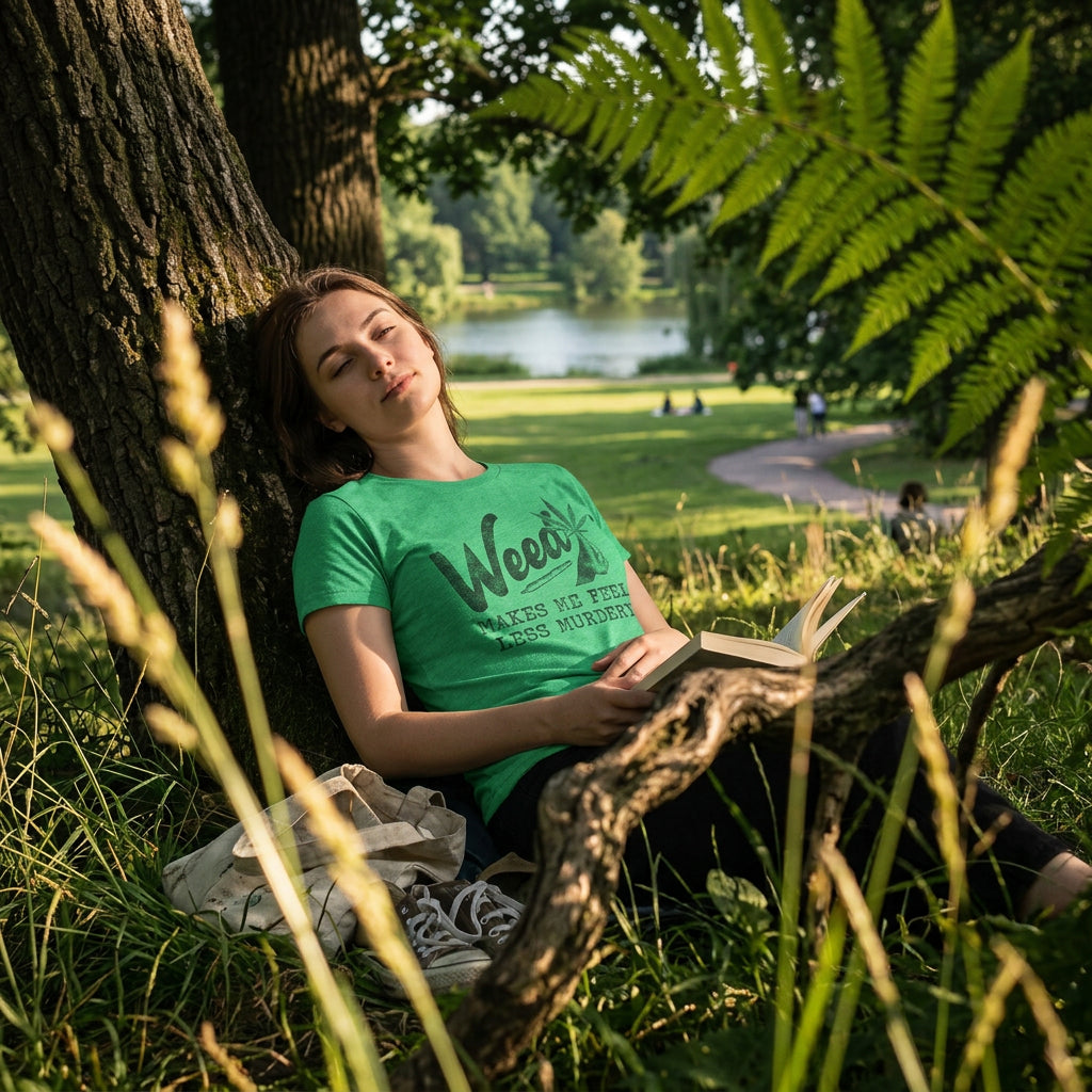 Weed Makes Me Feel Less Murdery Women's T Shirt product image 2