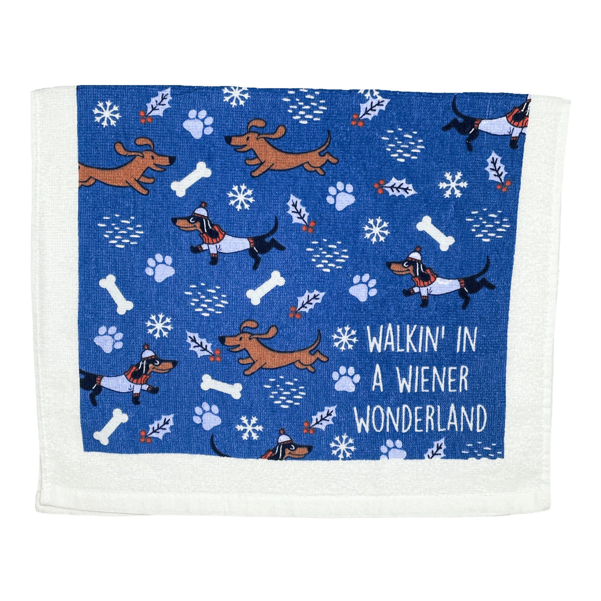 Walking in a Weiner Wonderland Tea Towel Tea Towel