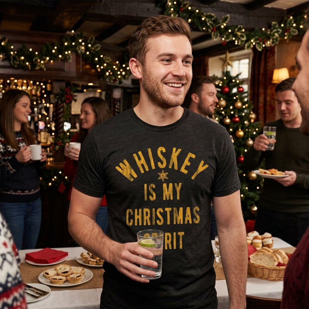 Whiskey Is My Christmas Spirit Men's T Shirt product image 2