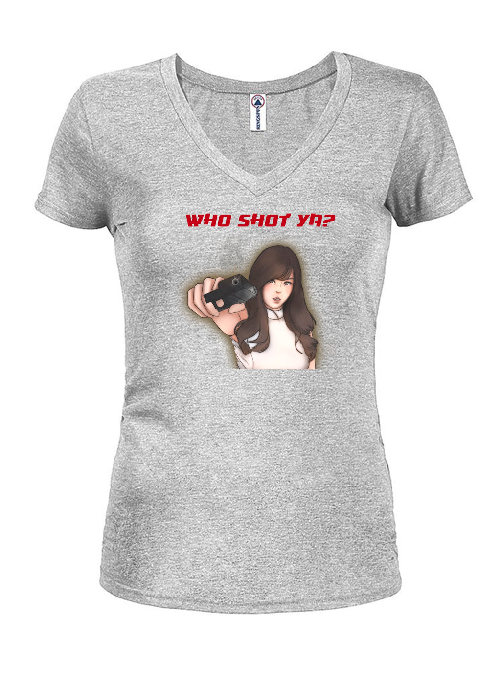 Anime - Who Shot Ya? Juniors V Neck T-Shirt product image 3