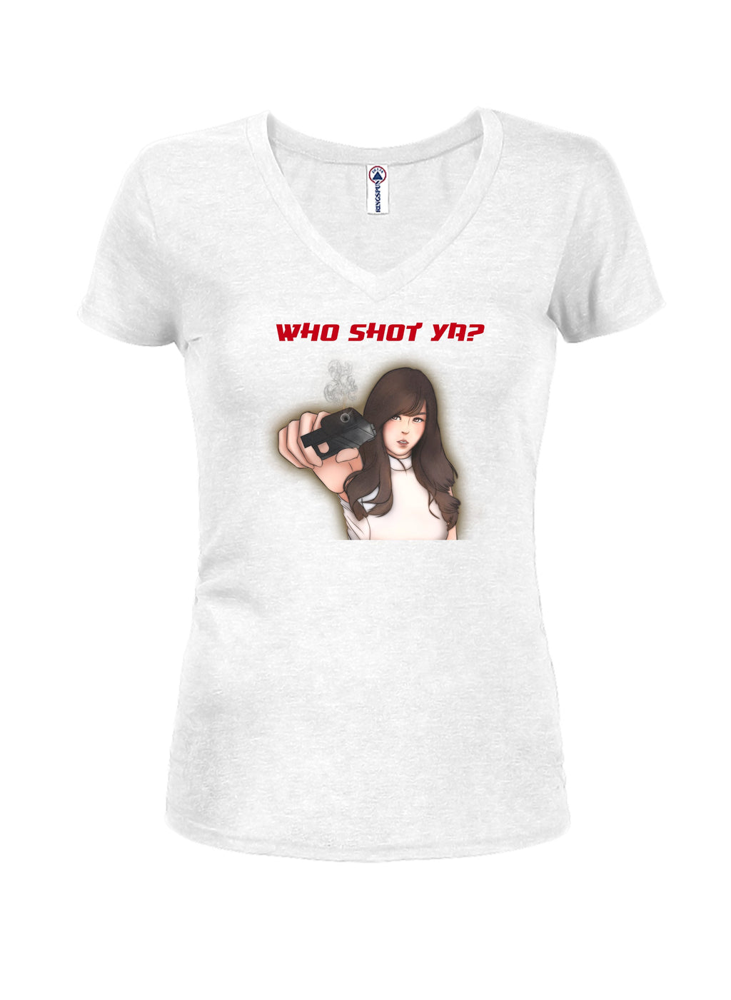Anime - Who Shot Ya? Juniors V Neck T-Shirt product image 2