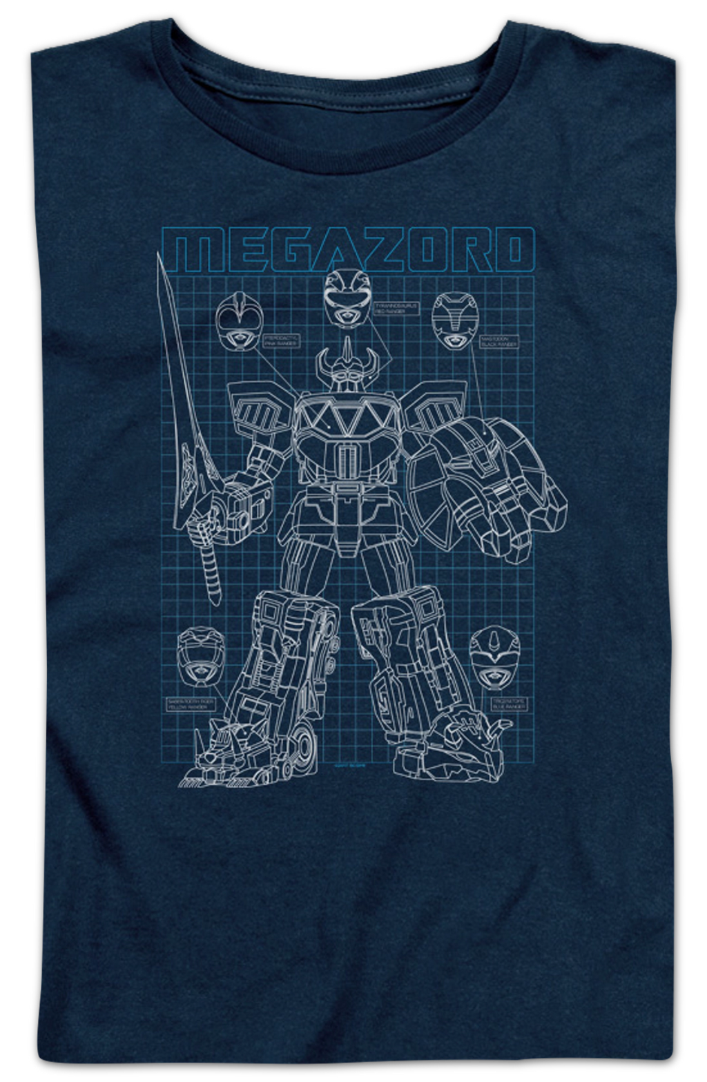 Womens Schematic Megazord Mighty Morphin Power Rangers Shirt product image 2