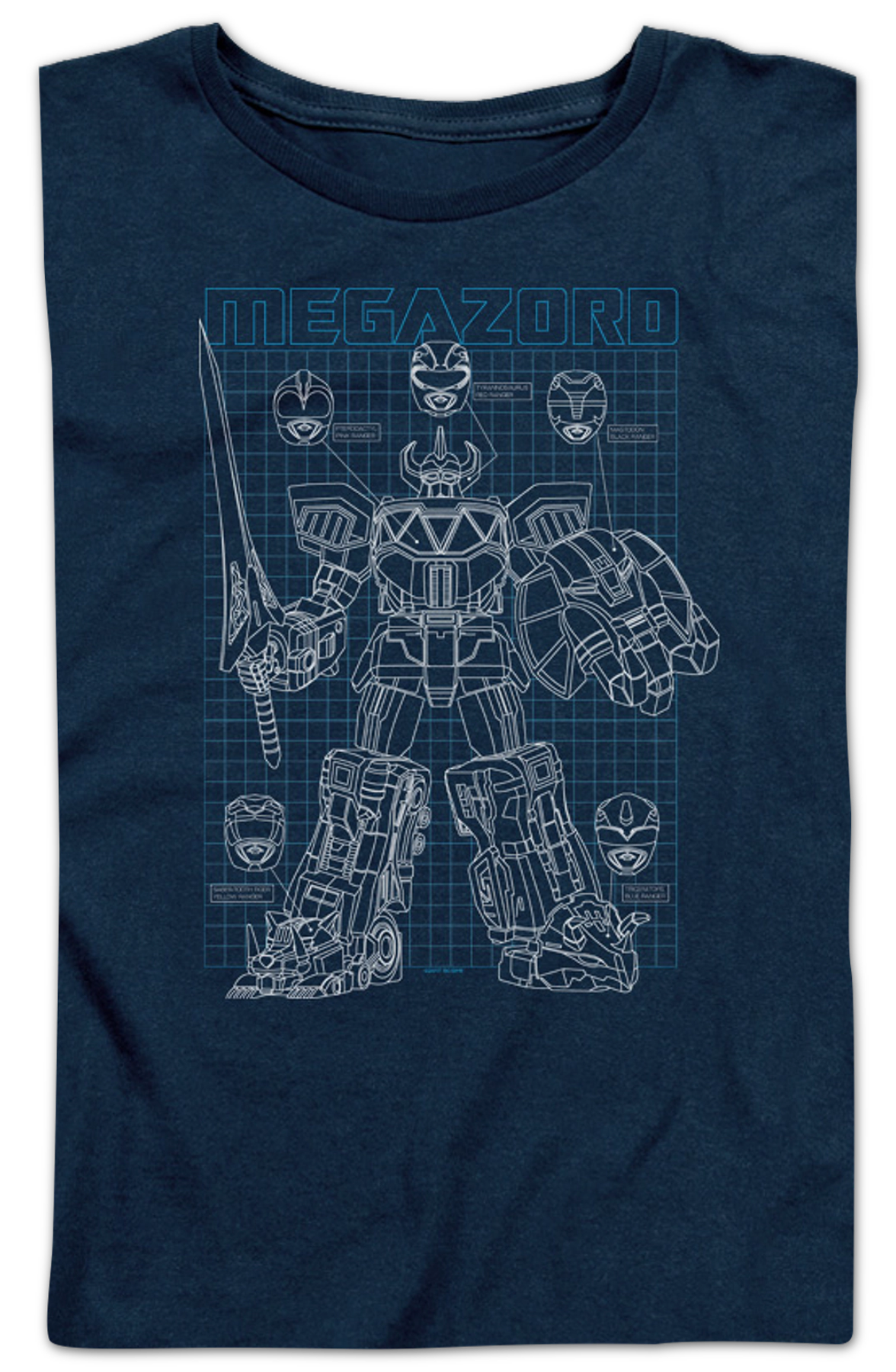 Womens Schematic Megazord Mighty Morphin Power Rangers Shirt product image 2