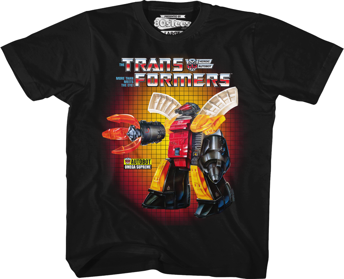 Youth Omega Supreme Box Art Transformers Shirt product image 1
