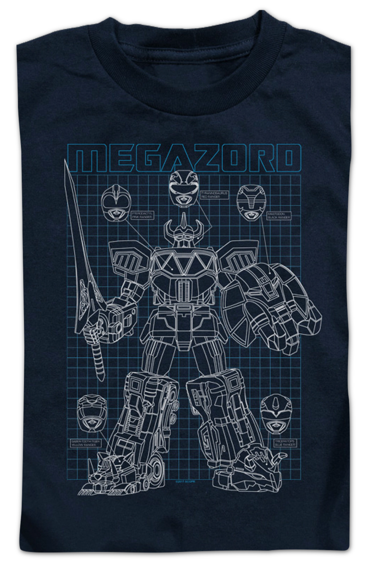 Youth Schematic Megazord Mighty Morphin Power Rangers Shirt product image 2