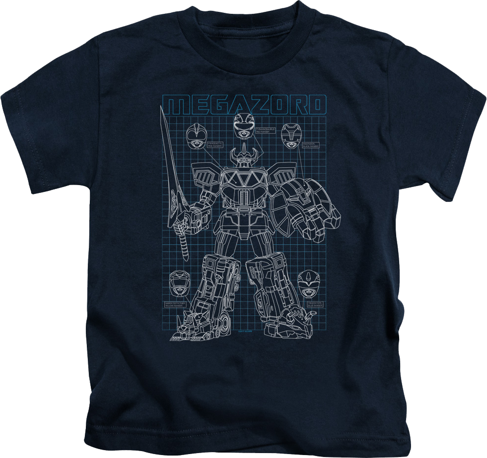 Youth Schematic Megazord Mighty Morphin Power Rangers Shirt product image 1